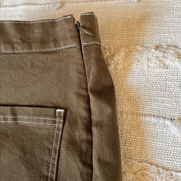 Oak + Fort Army Green Front Pocket Mini Skirt Size 8 - Picture 8 of 11